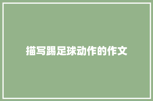 描写踢足球动作的作文