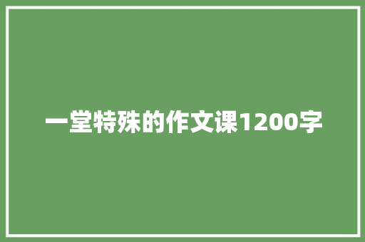 一堂特殊的作文课1200字 写作技巧