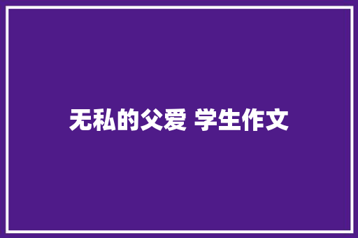 无私的父爱 学生作文 商业文案