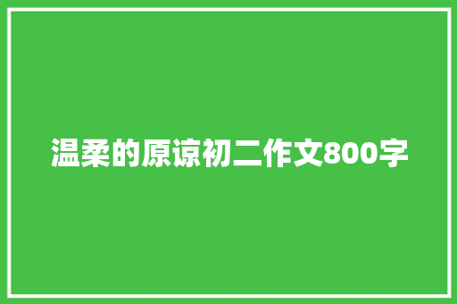 温柔的原谅初二作文800字 词汇积累