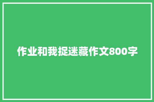 作业和我捉迷藏作文800字 简历模板
