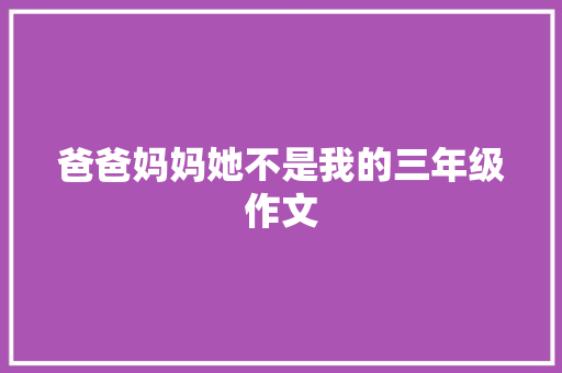 爸爸妈妈她不是我的三年级作文 报告写作