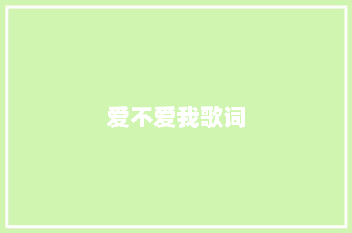 爱不爱我歌词