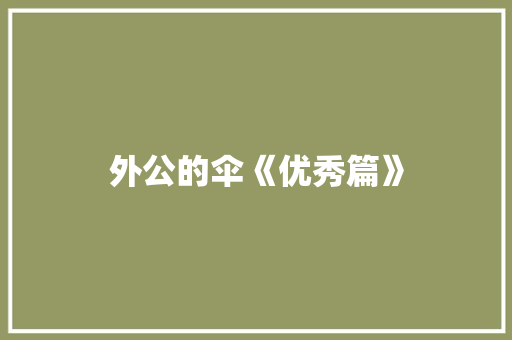 外公的伞《优秀篇》 词汇积累