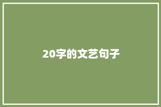 20字的文艺句子