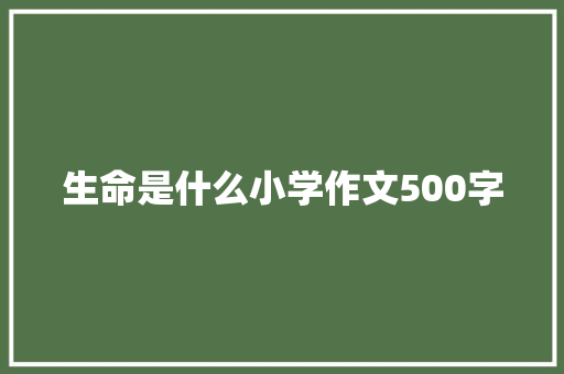 生命是什么小学作文500字