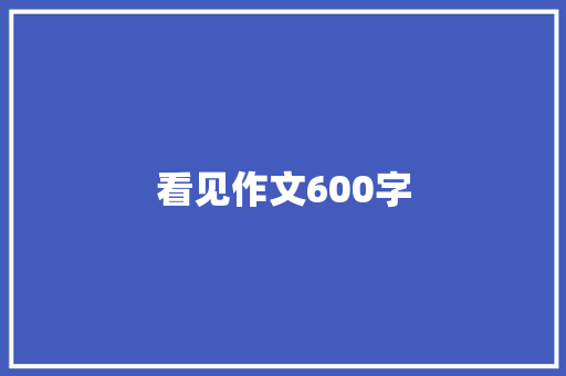 看见作文600字 词汇积累