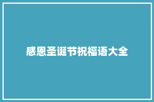 感恩圣诞节祝福语大全