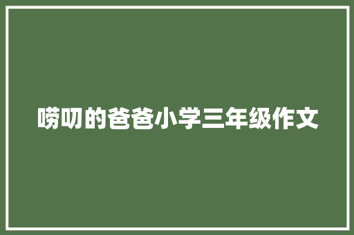 唠叨的爸爸小学三年级作文 写作技巧