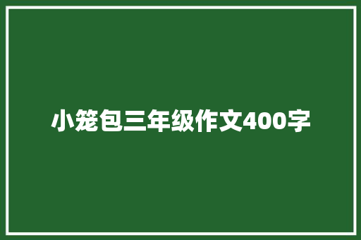 小笼包三年级作文400字 写作技巧