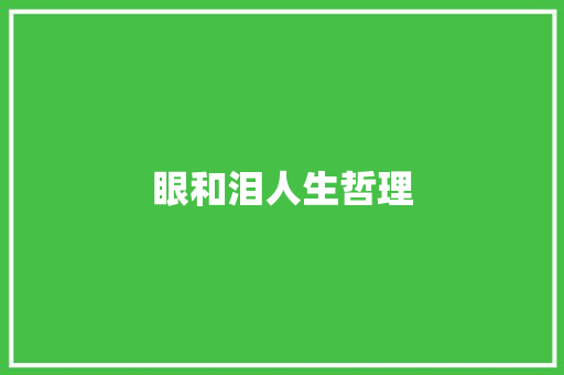 眼和泪人生哲理 词汇积累