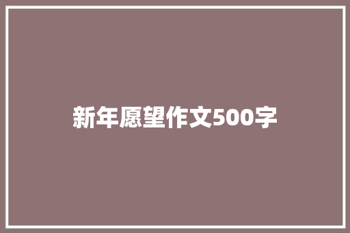 新年愿望作文500字