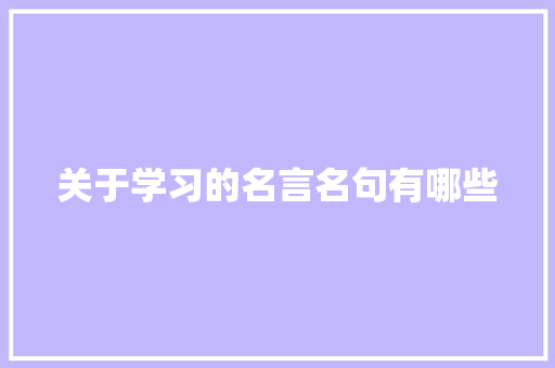 关于学习的名言名句有哪些 商业文案