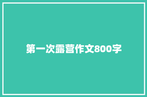 第一次露营作文800字 简历模板